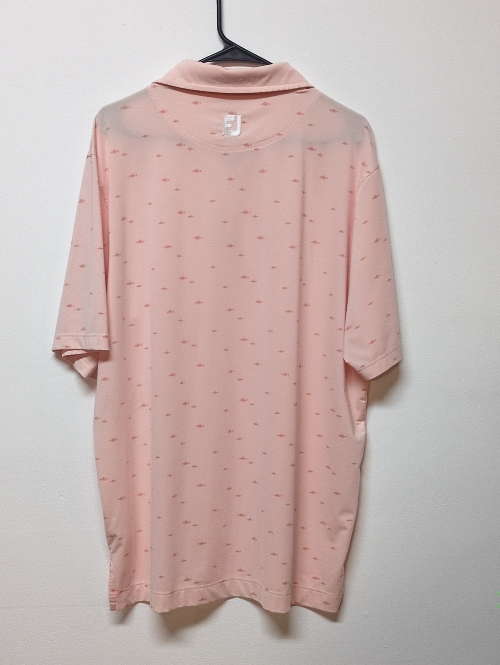 FootJoy Mens Pink Fish Polo Golf Shirt Short Sleeve Casual Logo, Size L - Picture 8 of 8